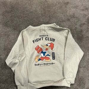 Tilly's Cream Woody's Fight Club Sweater